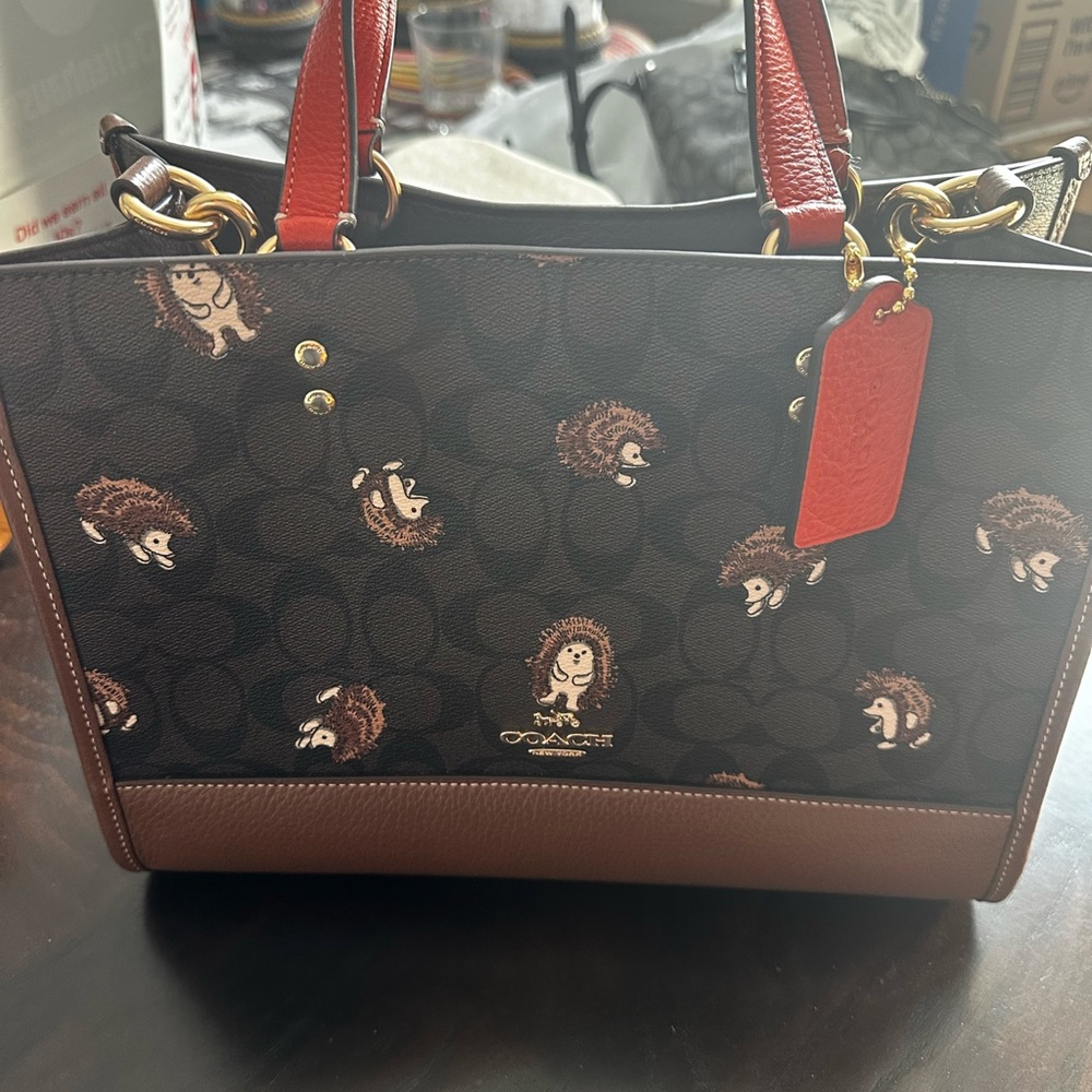 Coach Black and Brown Satchel with Elegant Design